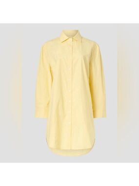 Saunders Collection Oversized Yellow Button-Up Dress
